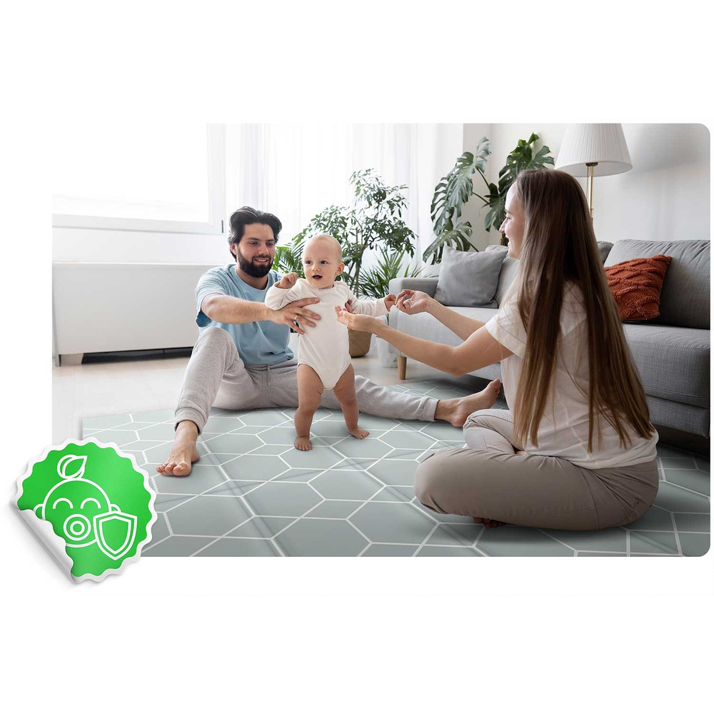 Mata piankowa edukacyjna składana 200 x 180 x 1 cm ocean