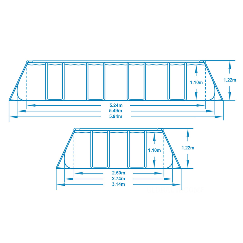 Basen ogrodowy stelażowy 549 x 274 x 122 cm 12w1 Bestway 56710