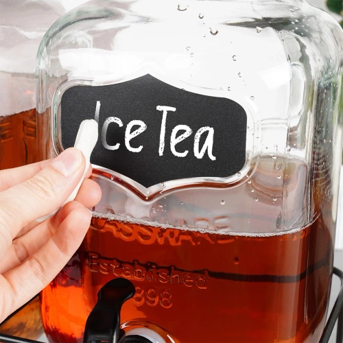 Słój do napojów z kranikiem i stojakiem czarnym 2x4 l 3 el.