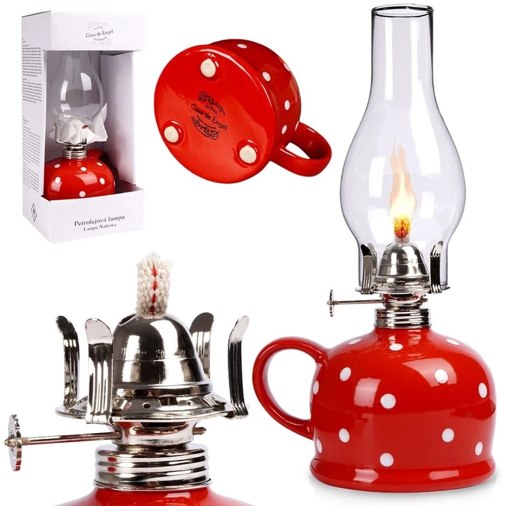 Lampa naftowa ceramiczna TECKA 530 ml, 28,5 cm