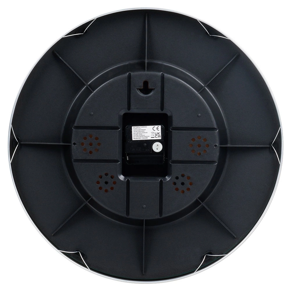 Zegar ścienny z termometrem i higrometrem biały złoty 38 cm