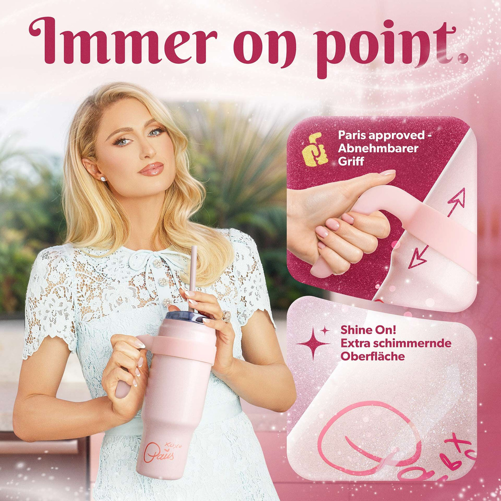 Różowy kubek 1L Paris Hilton Różowy kubek 1L Paris Hilton Termosowy kubek na wynos – do każdego napoju