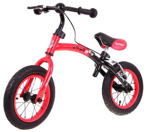 Rowerek biegowy dla dzieci Boomerang SporTrike Czerwony Nauki jazdy + Zmienny układ ramy