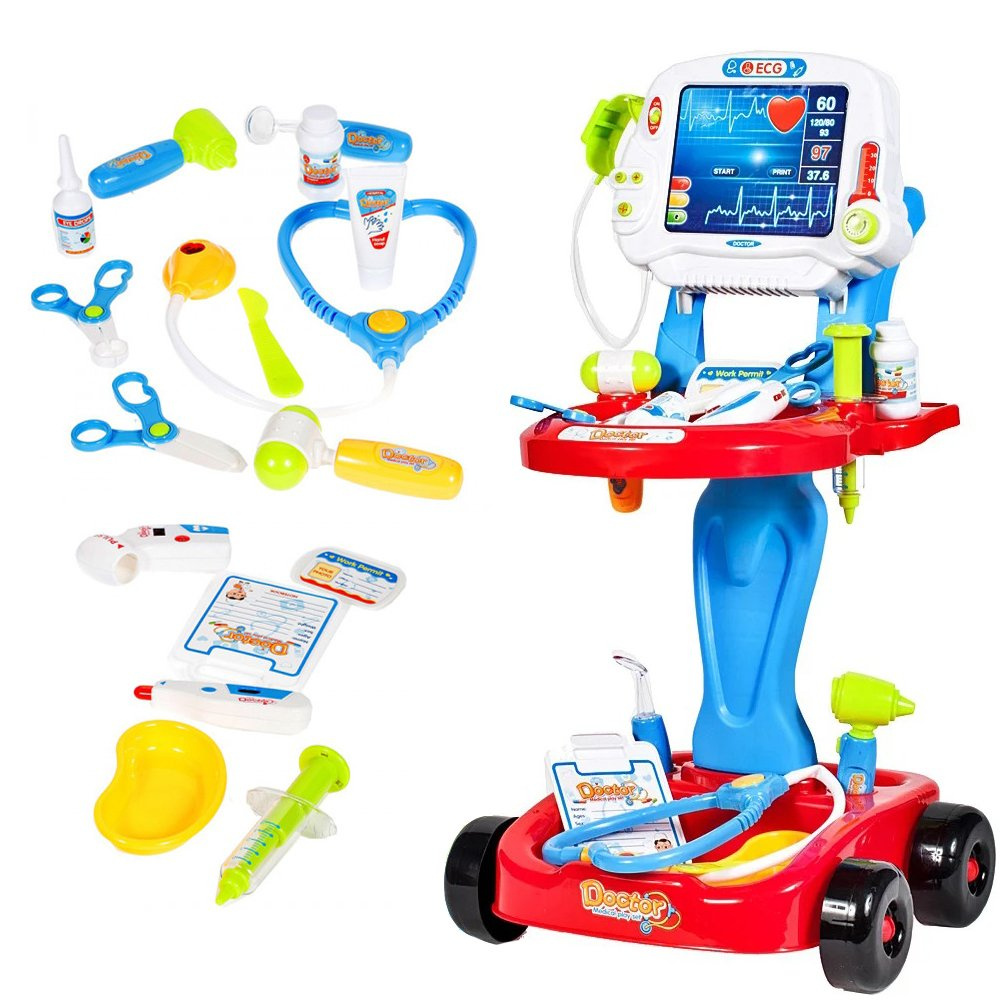 Duży Zestaw Doktor Mały Lekarz wózek lekarski