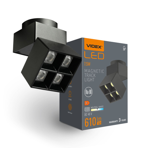 Lampa Videx LED 7.5W 610lm 4000K Neutralny CRI90 36° Czarna