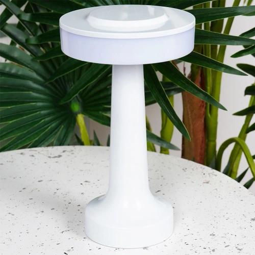Lampka stołowa LED biała bezprzewodowa 3 tryby świecenia 21 cm