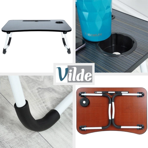 Stolik pod laptop i tablet śniadaniowy składany do łóżka 61,5x40x26 cm