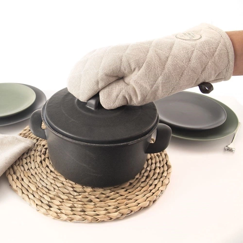 Rękawica kuchenna bawełniana beżowa 32 cm