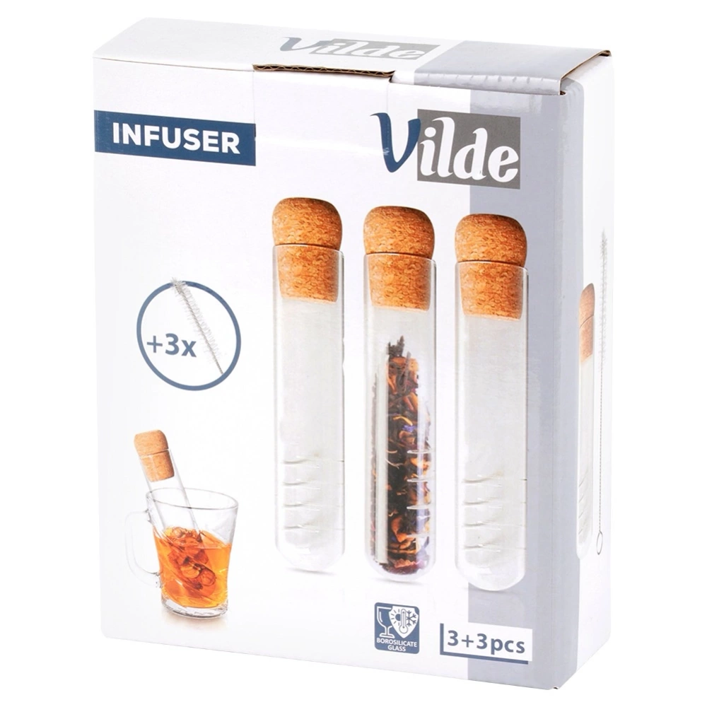 Zaparzacz do herbaty szklany 6 el.