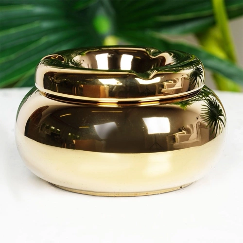 Popielniczka dolomit złota okrągła 11 cm