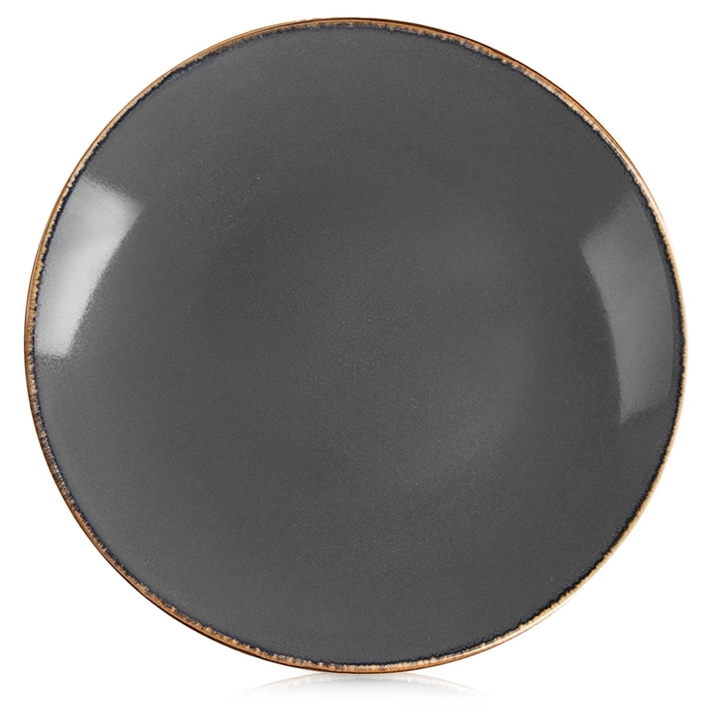 Talerz deserowy ceramiczny szary GLAZE 20,5 cm