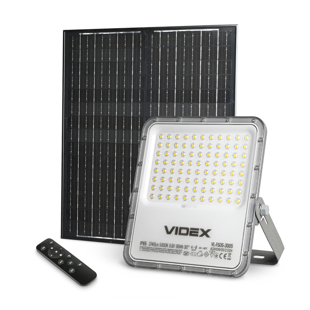 Lampa zewnętrzna Videx LED halogen 3740lm akumulator panel słoneczny