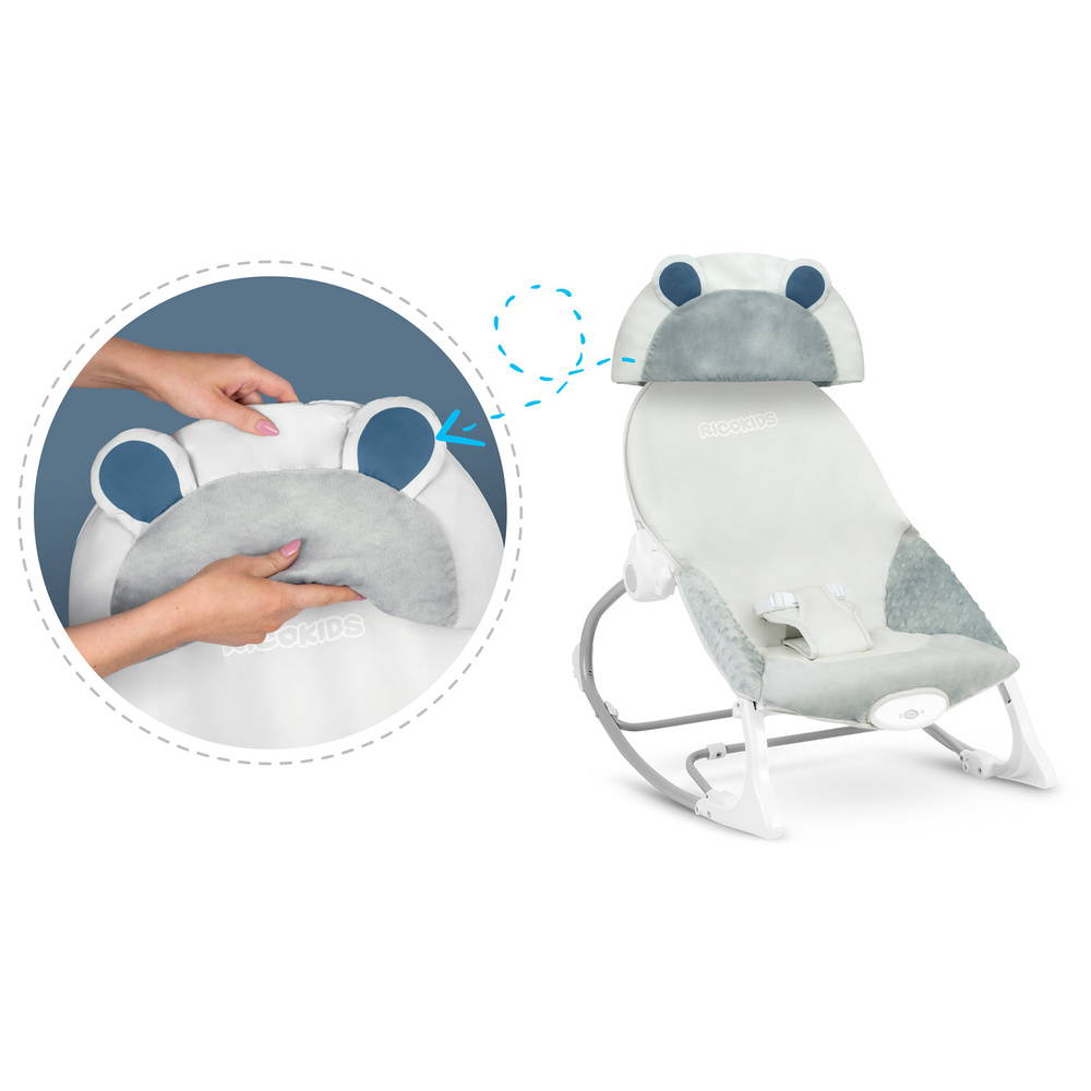 Leżaczek bujaczek z wibracją - szary