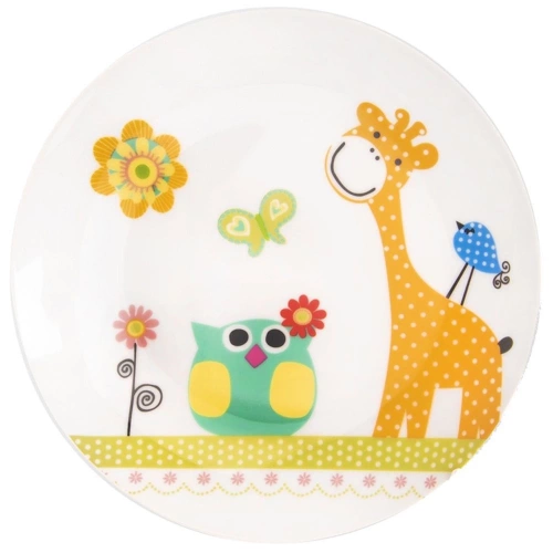 Zestaw śniadaniowy dziecięcy porcelanowy ŻYRAFA 3 el.