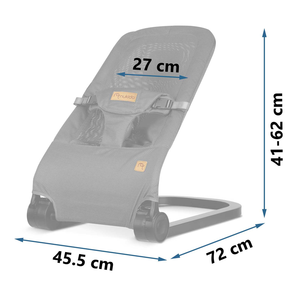 Leżaczek bujaczek z zabawkami - szary