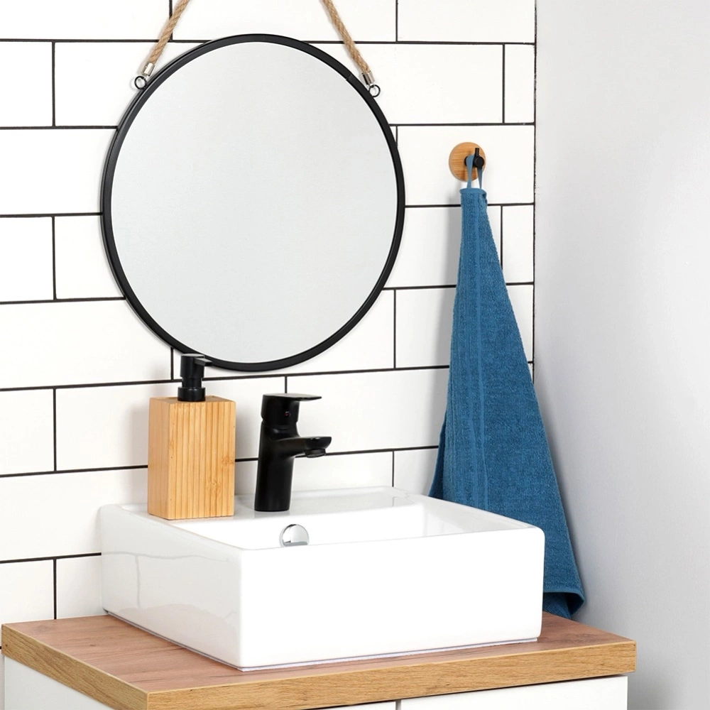 Haczyk wieszak samoprzylepny bambusowy metalowy czarny 5x3,5 cm