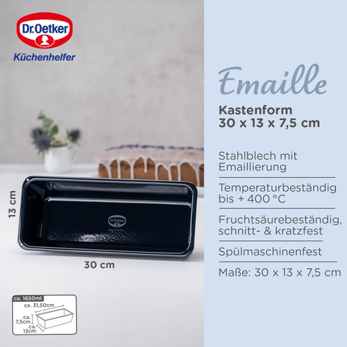 Forma do pieczenia babki ciast blacha emaliowana 30x13 cm Dr. Oetker
