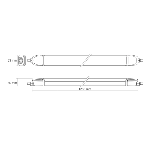 Hermetyczna lampa liniowa LED IP65 40W 6400 lm 5000K 1,2 m – 160 lm/W