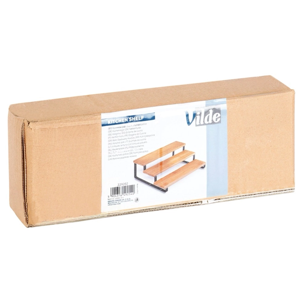 Półka kuchenna drewniana 3-poziomowa 32x23,5x9,6cm