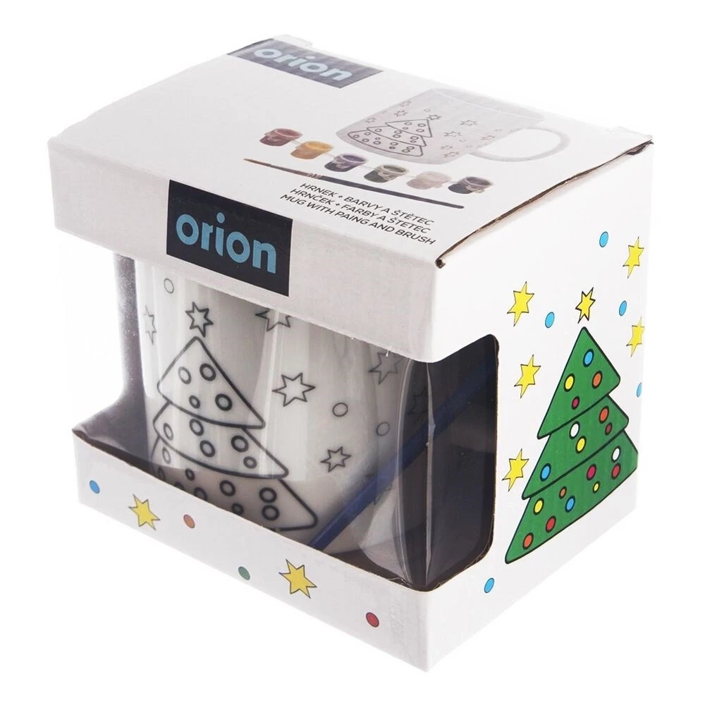 Kubek do malowania z farbkami porcelanowy choinka 350 ml