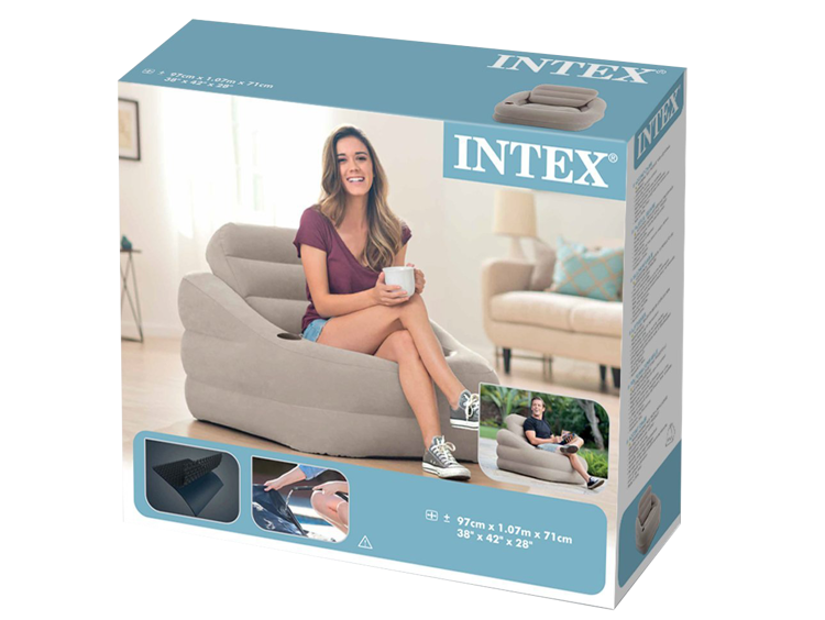Fotel dmuchany ze zdejmowanym oparciem 97 x 107 x 71 cm INTEX 68587