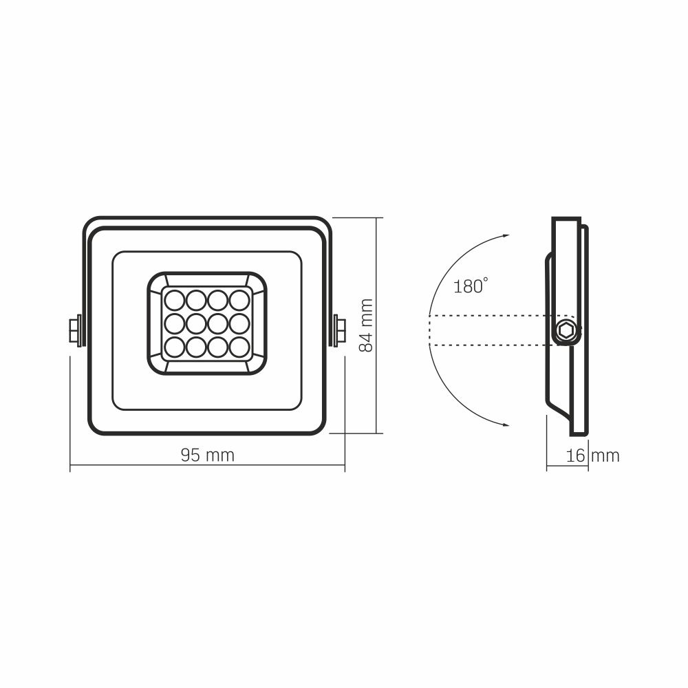 Naświetlacz Videx LED 10W 900lm neutralna biel 5000K aluminium IP65 120°