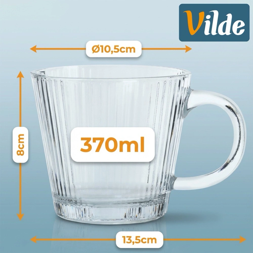 Szklanki do kawy i herbaty 370 ml 6 szt.