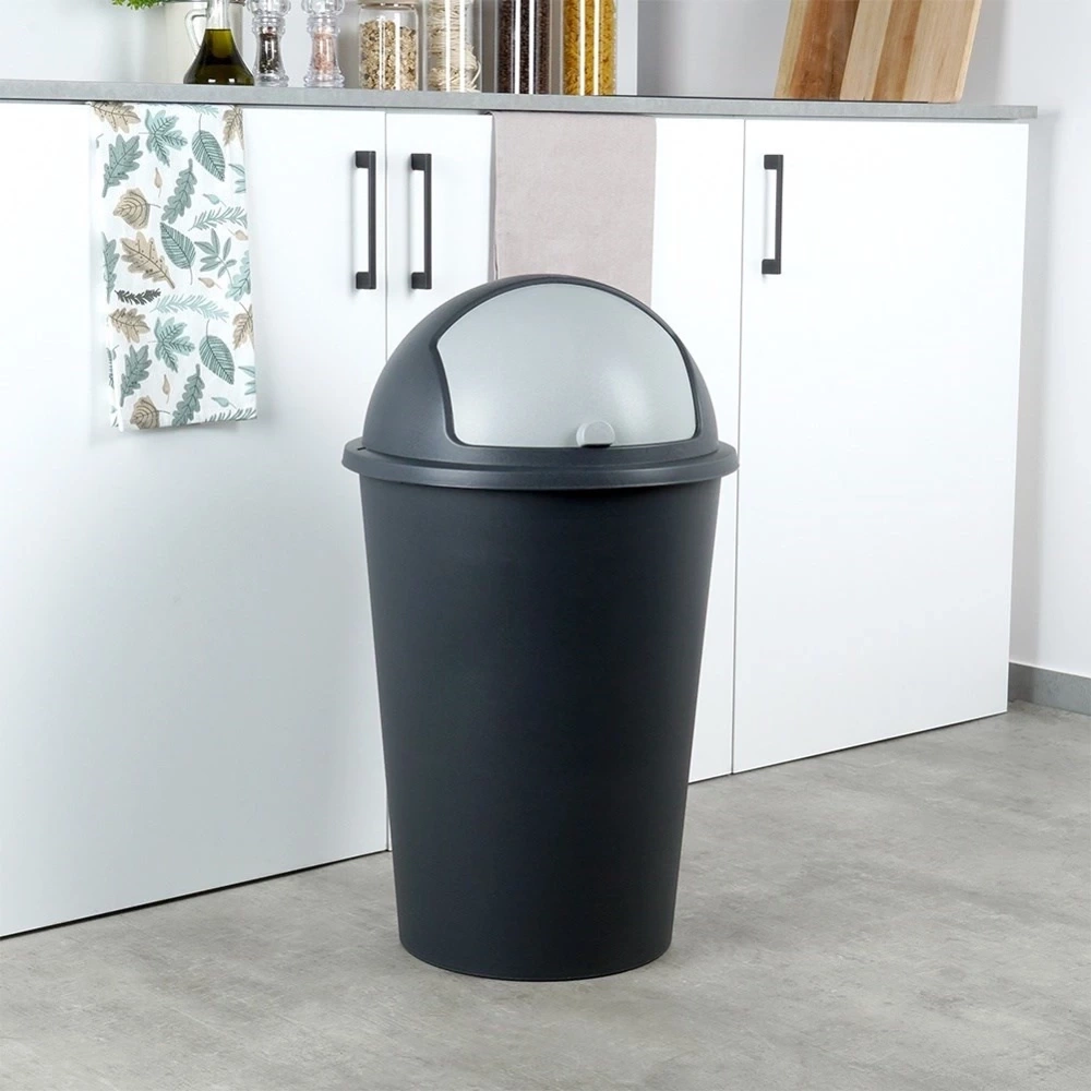 Kosz na śmieci plastikowy czarny 50 l