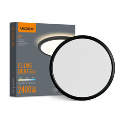 Lampa sufitowa LED z dekoracyjnym podświetleniem VIDEX DL5R 22W 220V Czarna