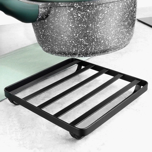 Podstawka pod garnek metalowa czarna MISTY 18x18 cm