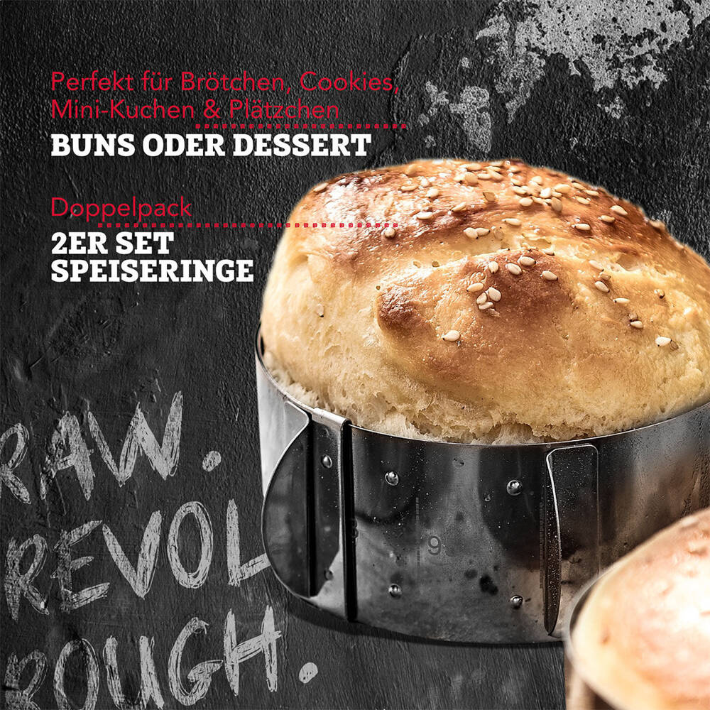 Obręcz regulowane pierścienie deserowe do serwowania ciast deserów bułekFACKELMANN 21601