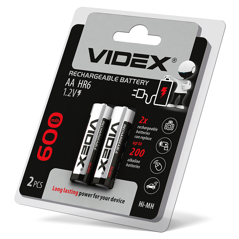 Akumulator Ni-MH VIDEX HR6/AA 600mAh podwójny blister (2 szt.)