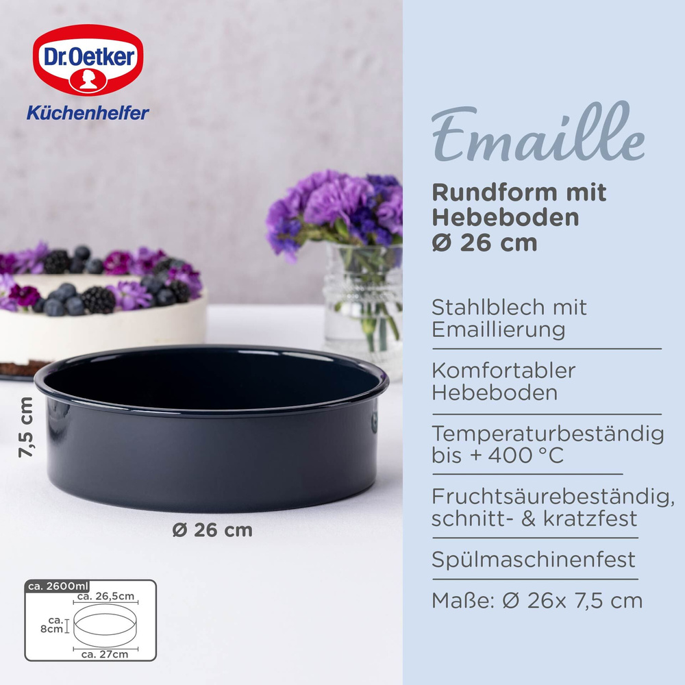 Forma do pieczenia Ø26 cm emaliowana Dr. Oetker