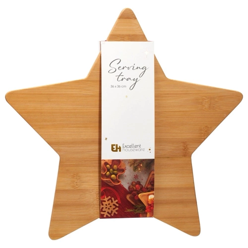 Deska do krojenia i serwowania bambusowa gwiazda