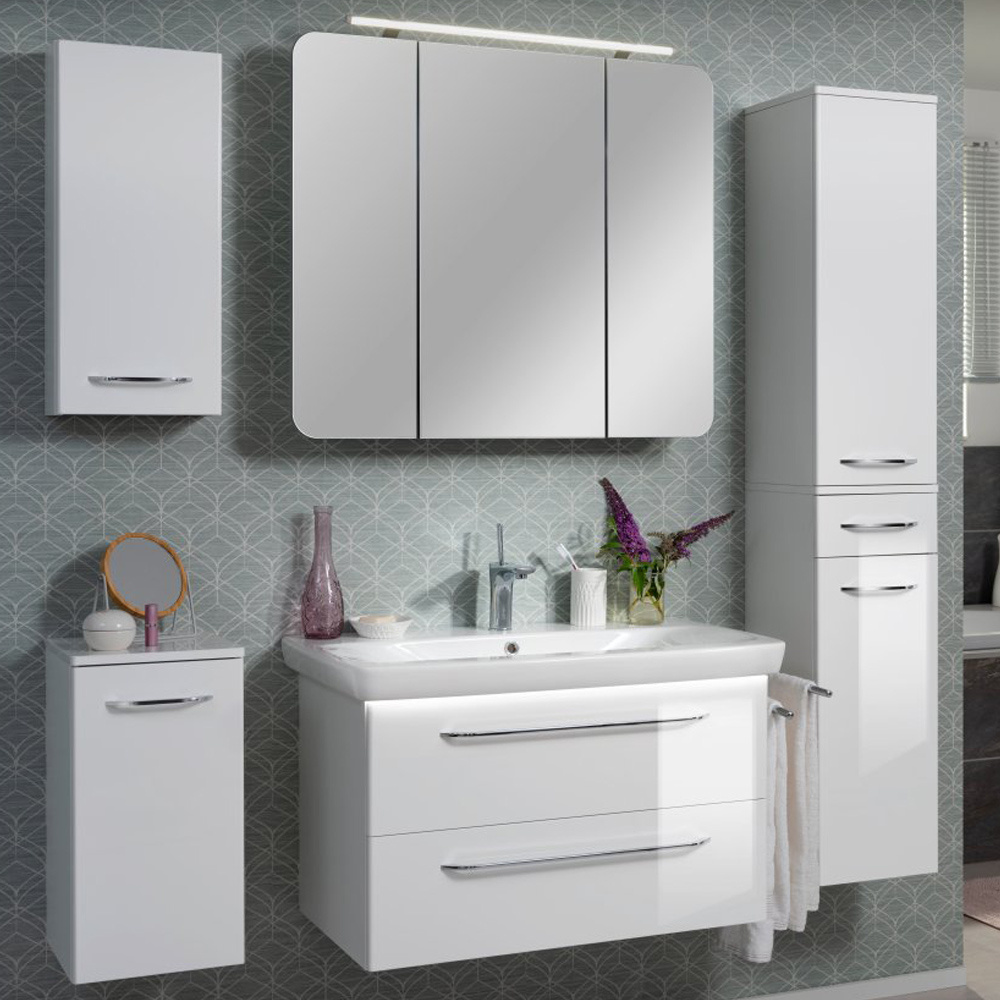 Szafka 80 cm z umywalką ceramiczną biały Milano Fackelmann