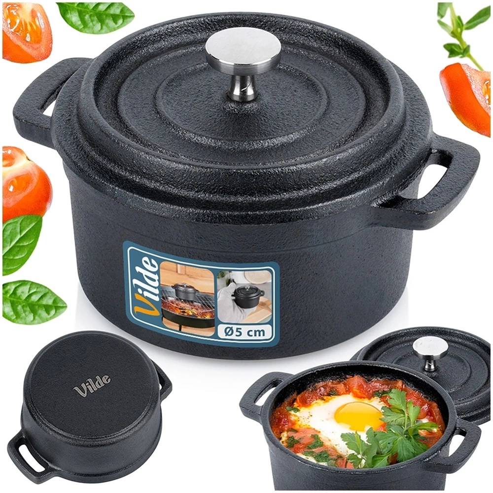 Garnek do serwowania z pokrywką żeliwny CAST LINE 10 cm, 250 ml