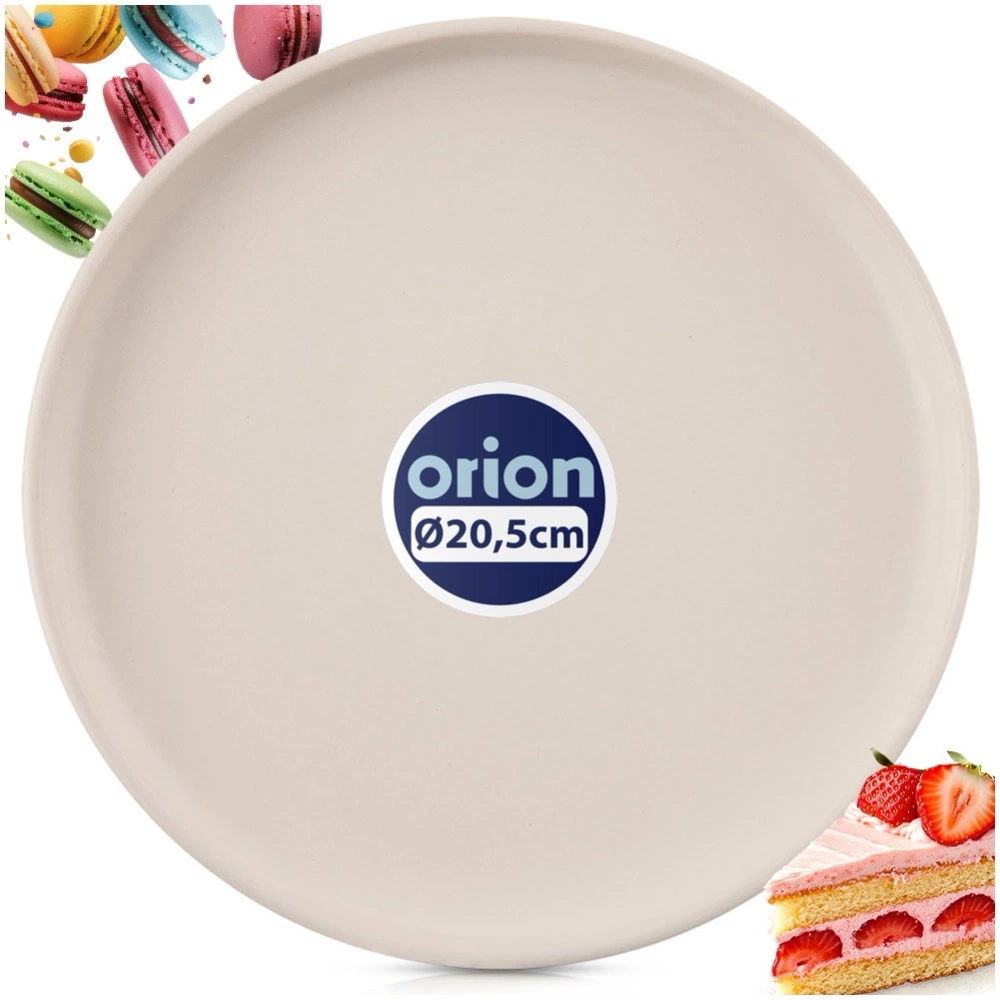 Talerz deserowy ceramiczny kremowy SKANDI 20,5 cm