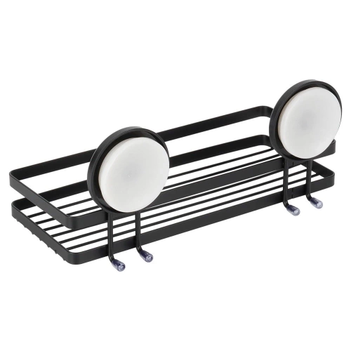 Półka pod prysznic metalowa czarna na przyssawki 25x10x8,5 cm