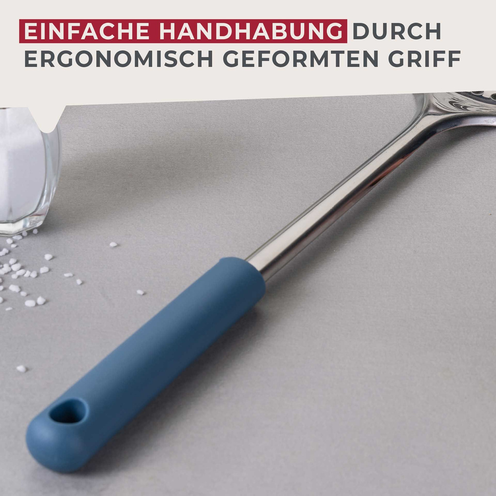 Łyżka do odcedzania Essential, niebieska - idealne narzędzie do gotowania FACKELMANN