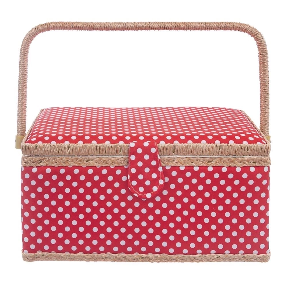 Niciarka czerwona w grochy 24x18x12 cm