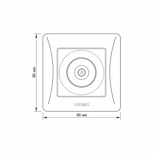 Gniazdo TV pojedyncze czarne grafitowe VIDEX BINERA