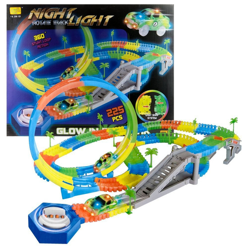 Świecący tor most Pętla Magic Tracks 225 el + Autko