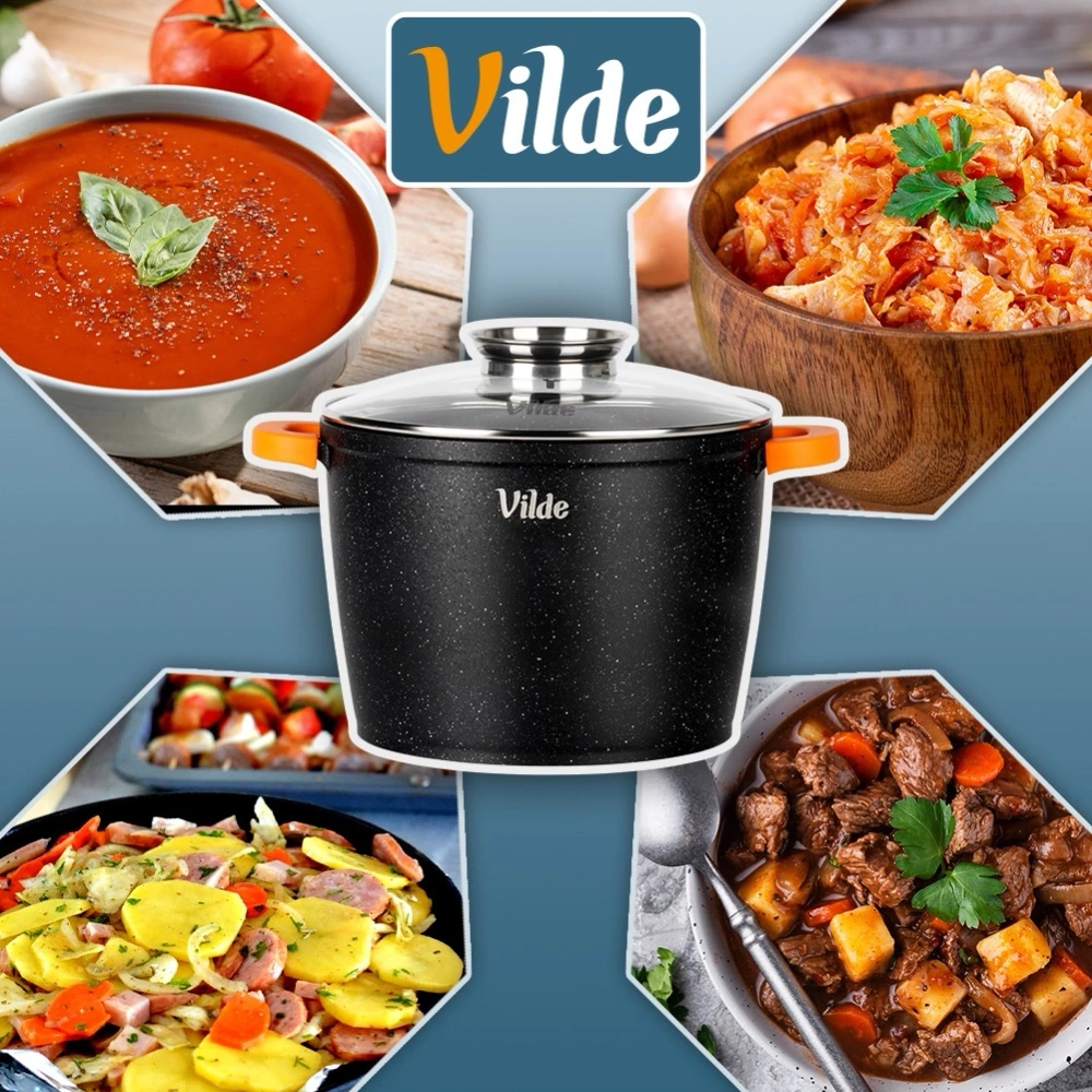 Garnek granitowy ze szklaną pokrywką TERRUNA AROMA 24 cm, 6,7 l