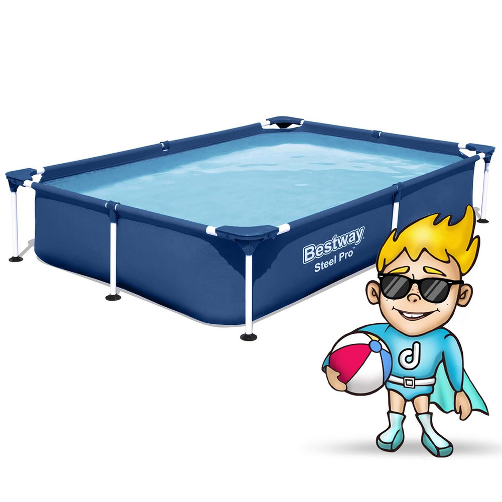 Basen Stelażowy SplashJr Steel Pro 221x150x43 BESTWAY + Zestaw naprawczy