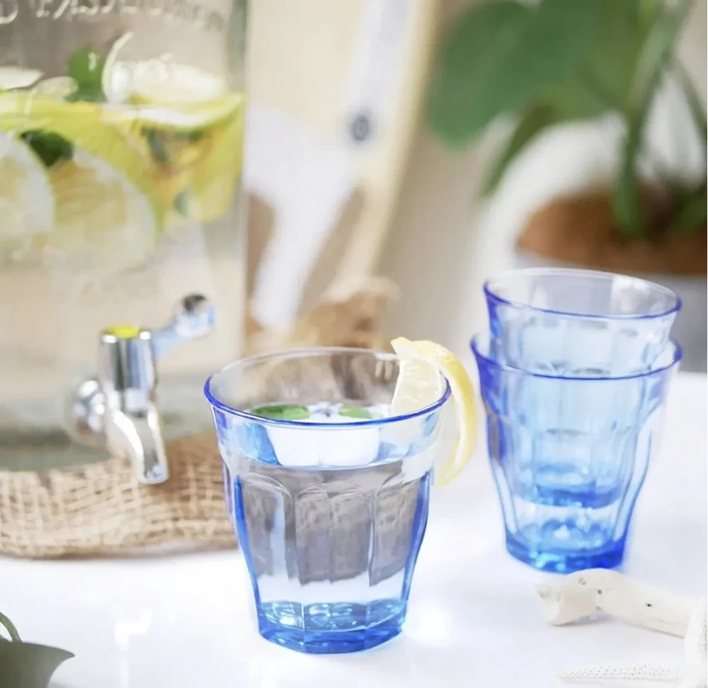 Szklanki do napojów 310 ml niebieskie hartowane 4 szt. Duralex