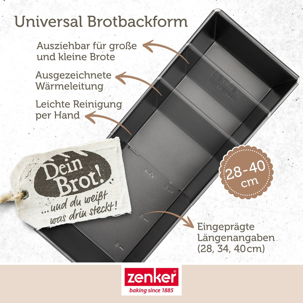 Rozsuwana forma do pieczenia Black Metallic, 28-40 cm Zenker