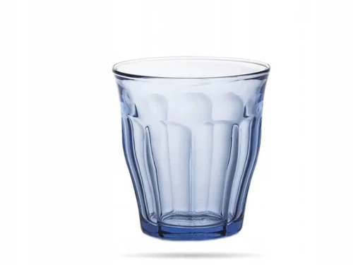 Niskie szklanki 250 ml zestaw 6 szt. niebieskie szkło hartowane Duralex