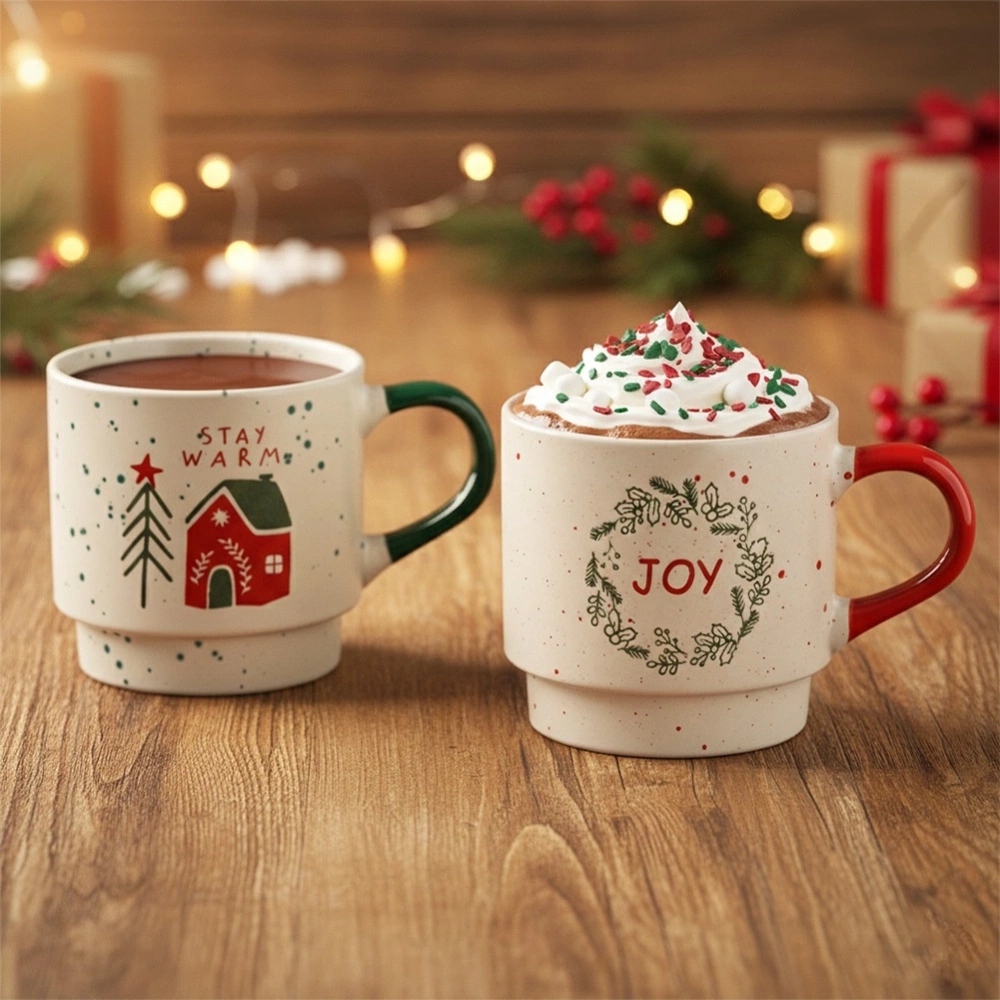 Kubki ceramiczne świąteczne 350 ml 2 szt.