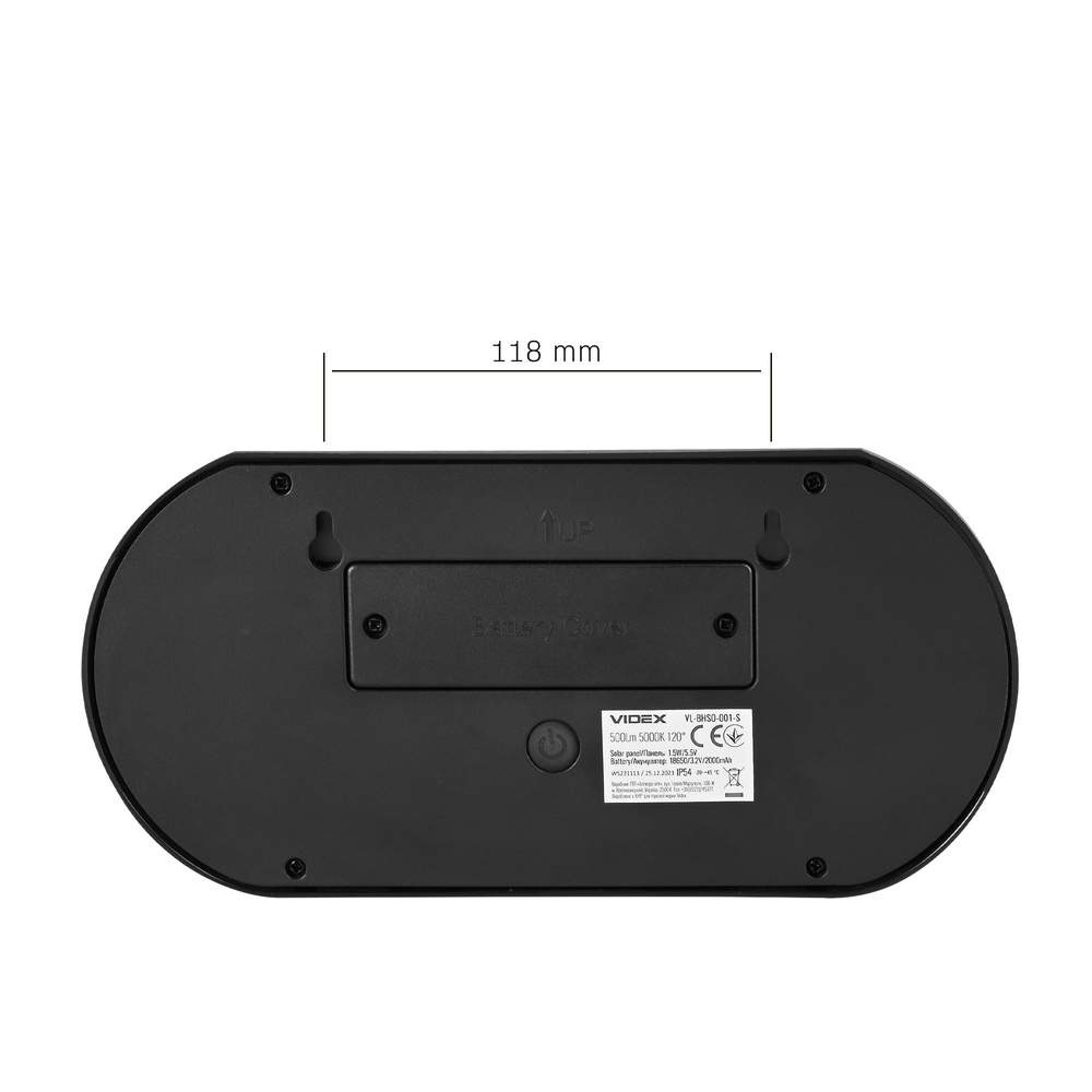 Lampa solarna Videx LED ścienna z czujnikiem ruchu czarna IP54 500lm