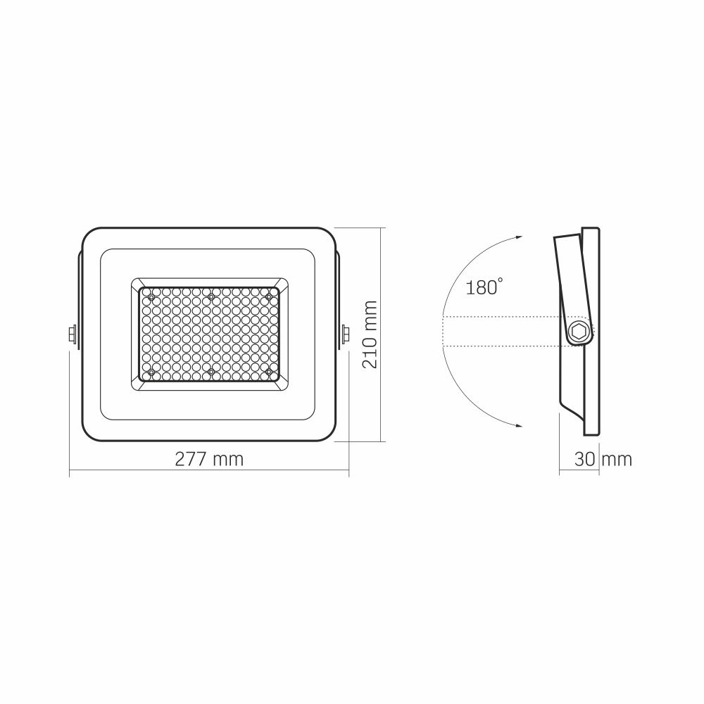 Naświetlacz Videx LED 100W 9000lm neutralna biel 5000K aluminium IP65 120°